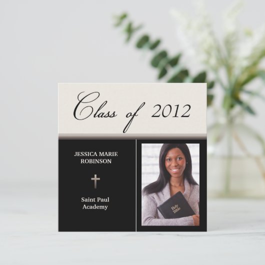 キリスト教教教区立学校の写真卒業 招待状 (スタンド正面)