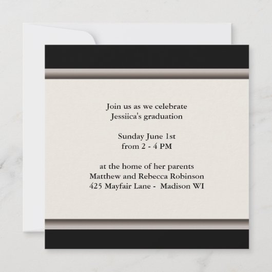 キリスト教教教区立学校の写真卒業 招待状 (裏面)