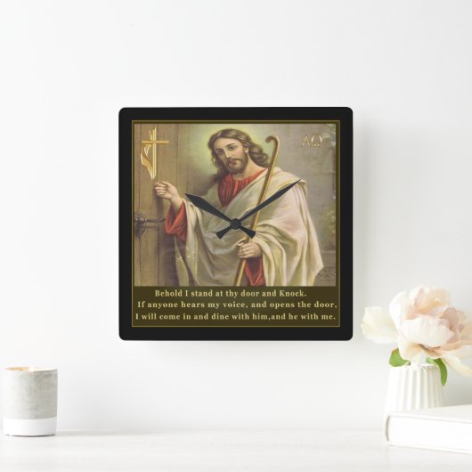 キリスト教時計 スクエア壁時計 (ホーム)