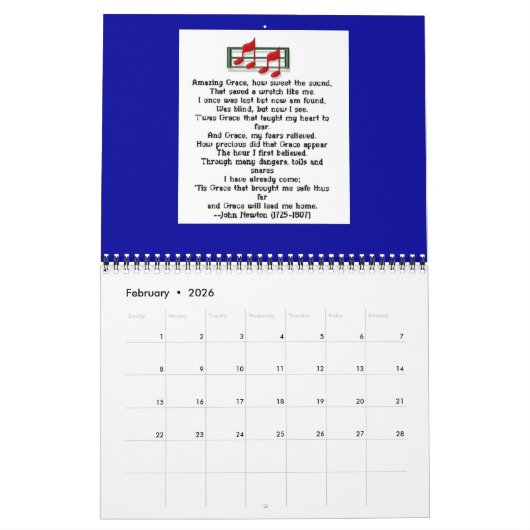 キリスト教暦2022年 – お気に入りの賛美歌 カレンダー (2月 2026)
