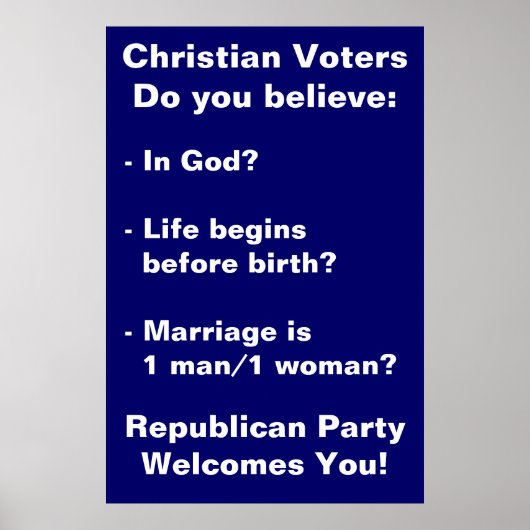 キリスト教有権者のポスター ポスター (正面)
