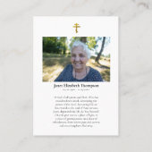 キリスト教正教会の写真葬式祈りの言葉カード プレイスカード (裏面)