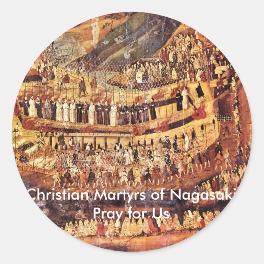 キリスト教殉教者長崎小ステッカー(20/p) ラウンドシール (正面)