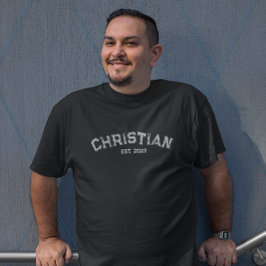 キリスト教洗礼日動揺してタイポグラフィ Tシャツ