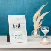 キリスト教洗礼記念額海ブルー フォトプラーク (側面)