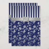 キリスト教海軍および銀の花のつる植物の招待状 招待状 (正面/裏面)