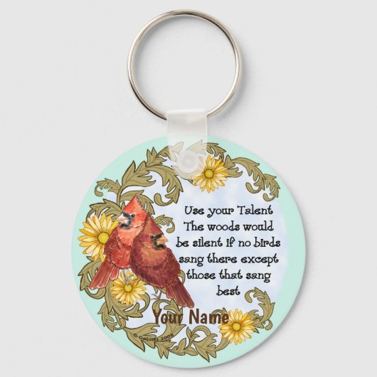 キリスト教深紅色の才能 キーホルダー (正面)