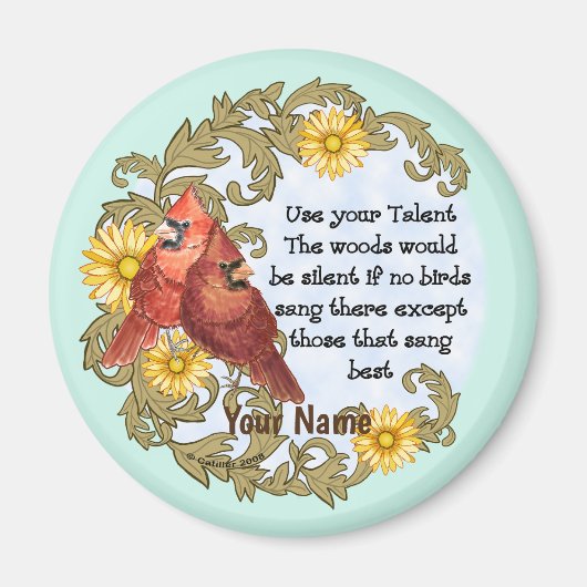 キリスト教深紅色の才能 マグネット (正面)