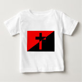 キリスト教無政府主義無政府主義キリスト教国旗 ベビーTシャツ (正面)