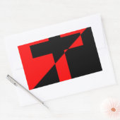 キリスト教無政府主義者キリスト教国旗 長方形シール (封筒)