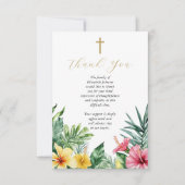 キリスト教熱帯フローラお祝い サンキューカード (正面)