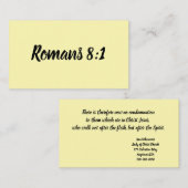 キリスト教生活聖句バイブル聖なる書物、 経典ローマ8:1 コーリングカード (正面/裏面)