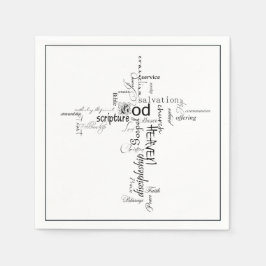 キリスト教用語クロス紙ナプキン スタンダードカクテルナプキン