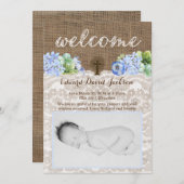 キリスト教男の赤ちゃん誕生発表カード 案内状 (正面/裏面)