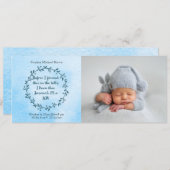 キリスト教男の赤ちゃん誕生発表 案内状 (正面/裏面)