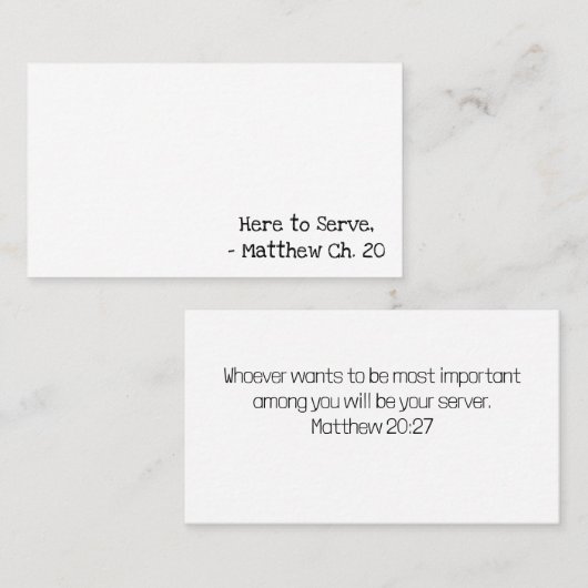 キリスト教的な奉仕 名刺 (正面/裏面)