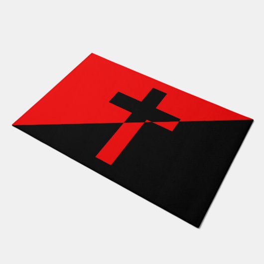 キリスト教社会主義・無政府主義（解放）国旗 ドアマット (アングル)