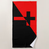 キリスト教社会主義・無政府主義(解放)国旗 ビーチタオル (正面)