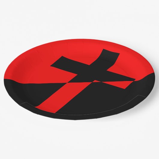 キリスト教社会主義・無政府主義（解放）国旗 ペーパープレート (アングル)