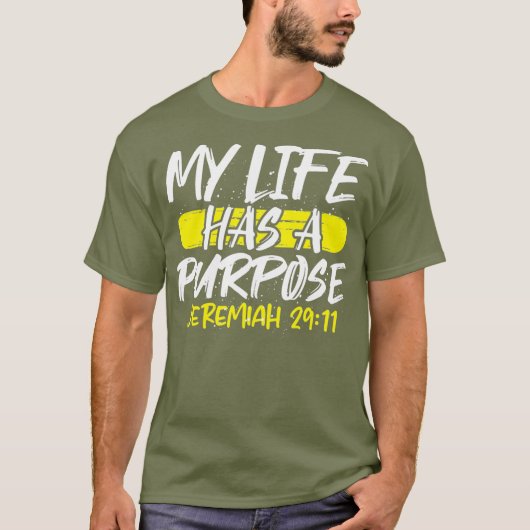 キリスト教私の人生は目的を持っているエレミヤ2911 Tシャツ (正面)