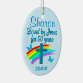 キリスト教第50誕生日パーソナライズされたオーナメント セラミックオーナメント (右)