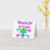 キリスト教第70誕生日 カード (黄色い花)