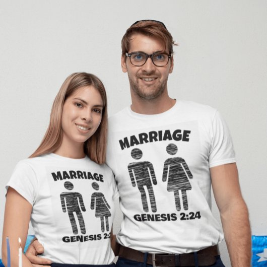 キリスト教結婚の創世記2:24 Tシャツ