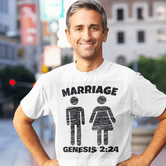 キリスト教結婚の創世記2:24 Tシャツ