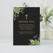 キリスト教緑のお祝い生活葬儀 サンキューカード (スタンド正面)