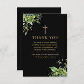 キリスト教緑のお祝い生活葬儀 サンキューカード (正面/裏面)