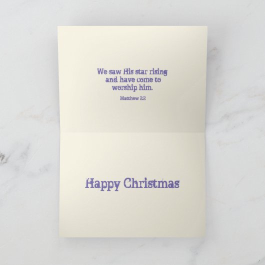 キリスト教美術の聖疑問に思書であるクリスマスの天星 シーズンカード (内部)