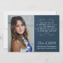 キリスト教聖句タイポグラフィ卒業写真 招待状