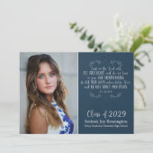 キリスト教聖句タイポグラフィ卒業写真 招待状 (スタンド正面)