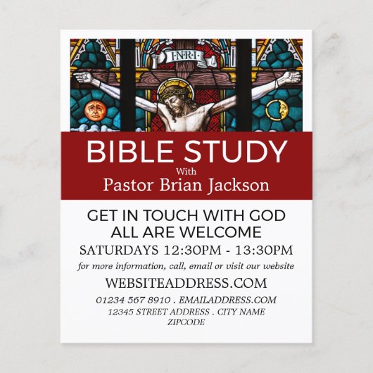 キリスト教聖書のクラス副詞,十字架のイエス チラシ (正面)