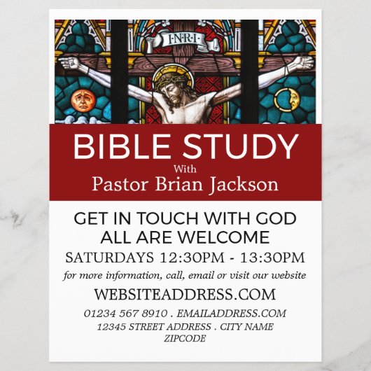 キリスト教聖書のクラス副詞,十字架のイエス チラシ (正面)