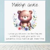 キリスト教聖書の一節を使ったカスタムベビー寝室の壁 キャンバスプリント (インサイチュ (ウッドフロア))