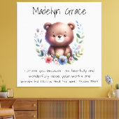 キリスト教聖書の一節を使ったカスタムベビー寝室の壁 キャンバスプリント (インサイチュ (リビング))