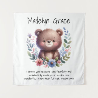 キリスト教聖書の一節を使ったカスタムベビー・ナーサリー壁 タペストリー