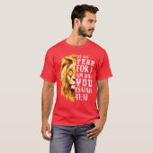 キリスト教聖書の言葉ライオン恐怖 Tシャツ (正面フル)