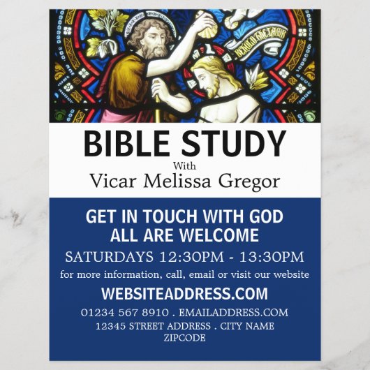 キリスト教聖書クラス副詞のバプテスマ チラシ (正面)