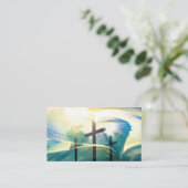 キリスト教聖書クロスQRコード宗教教会 名刺 (スタンド正面)