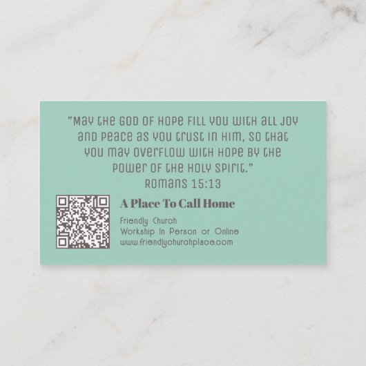 キリスト教聖書クロスQRコード宗教教会 名刺 (裏面)