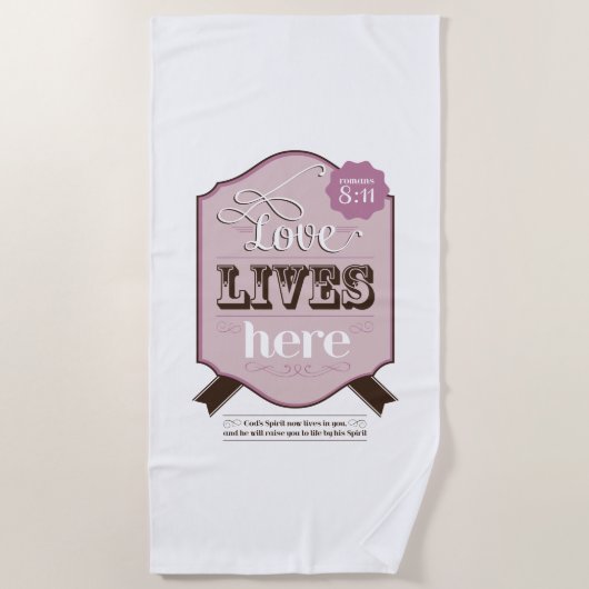 キリスト教聖書ローマ書8章 小説 愛 ビーチタオル (正面)