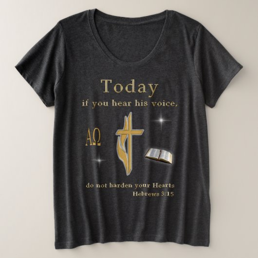 キリスト教聖書聖なる書物、 経典 プラスサイズTシャツ (デザイン正面)