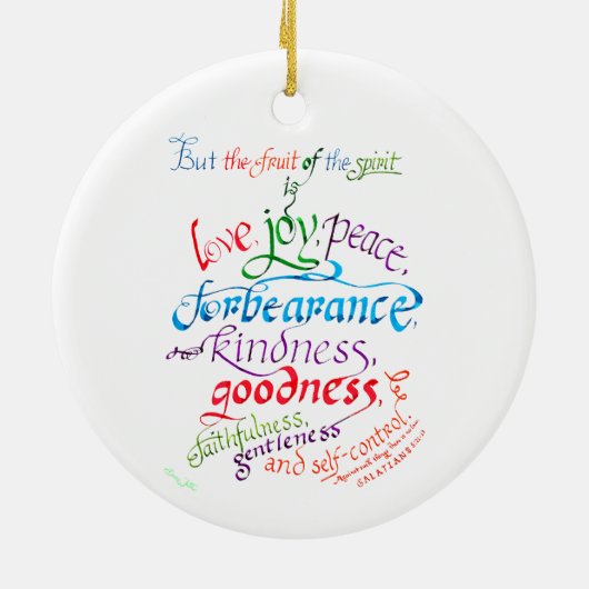 キリスト教聖書聖句の果て セラミックオーナメント (裏面)