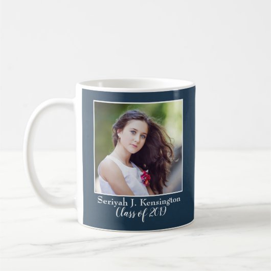 キリスト教聖書聖句の箴言卒業写真 コーヒーマグカップ (左)