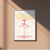 キリスト教聖書聖句イエス・ヨハネ8 12 ポスター