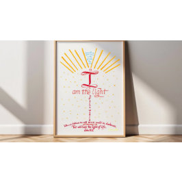 キリスト教聖書聖句イエス・ヨハネ8 12 ポスター