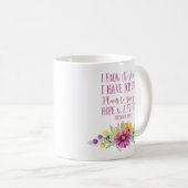 キリスト教聖書聖句タイポグラフィフローラ コーヒーマグカップ (正面右)