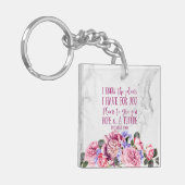 キリスト教聖書聖句ヴィンテージフローラ大理石写真 キーホルダー (正面左)